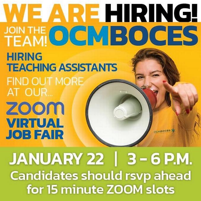 OCM BOCES to host virtual job fair Jan. 22